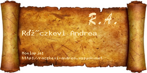 Ráczkevi Andrea névjegykártya